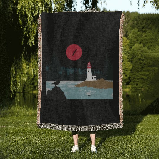 Acadia National Park 80s Maine Mount Island Woven Blankets