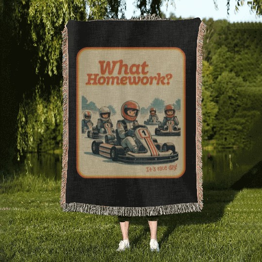 What Homework? It’s Race Day! Woven Blankets