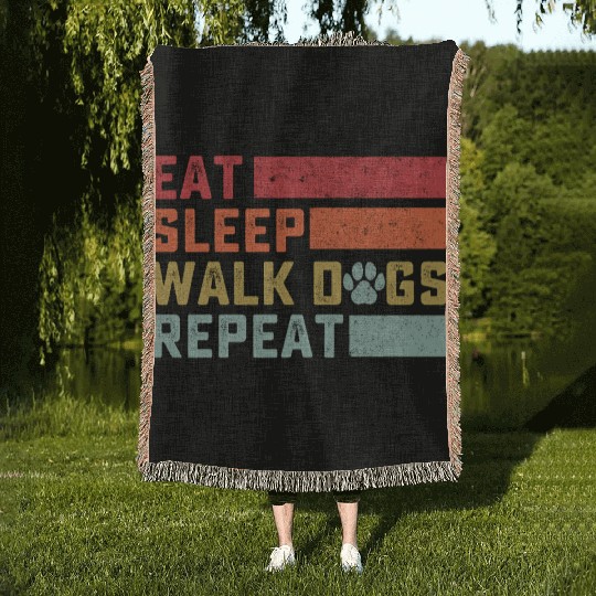 Dog Walker Woven Blankets Dog Walking Gift Dog Lover