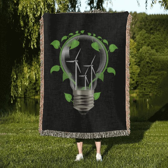 Environment light bulb Woven Blankets