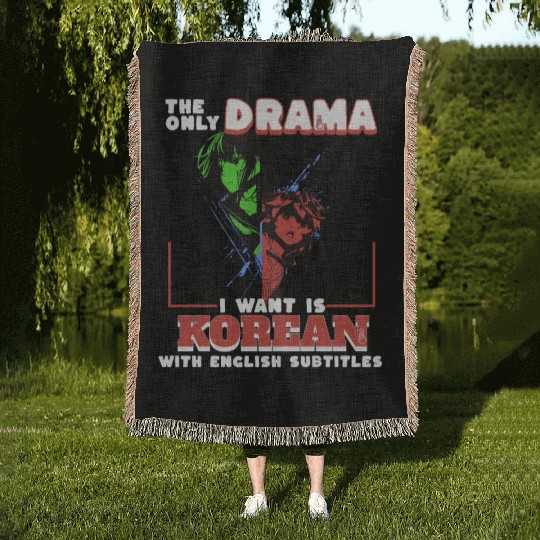 Korean subtitles and K-Pop Woven Blankets