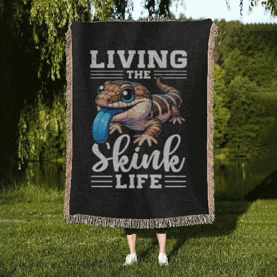 Lizard Collector Reptile Lover Blue Tongue Skink Woven Blankets