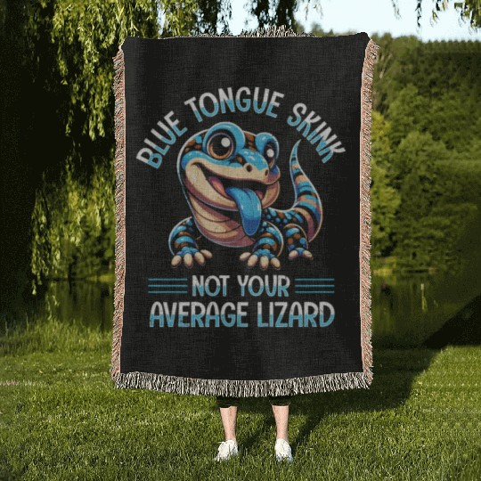 Lizard Collector Reptile Lover Blue Tongue Skink Woven Blankets