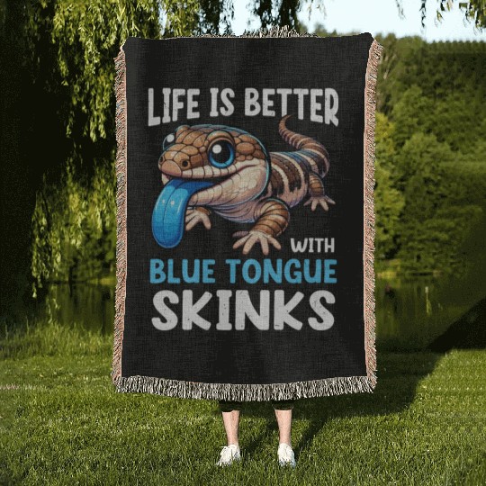 Lizard Collector Reptile Lover Blue Tongue Skink Woven Blankets