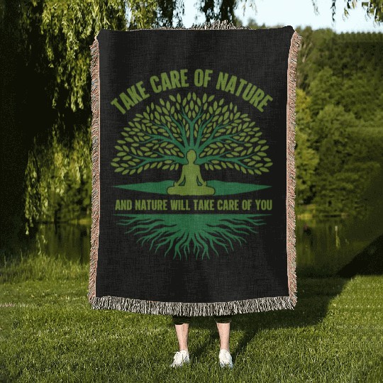 Environment take care nature Woven Blankets