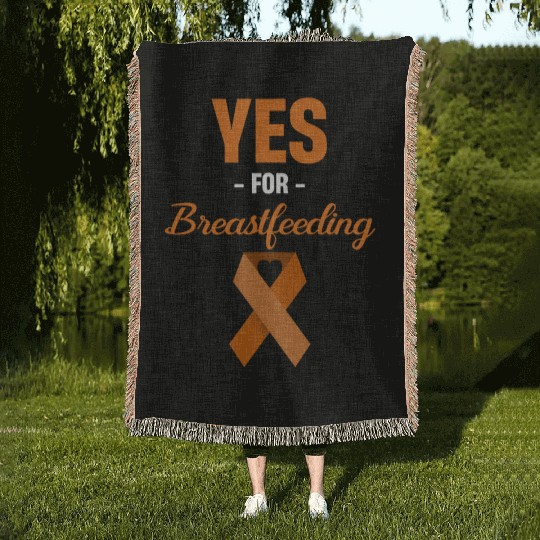 Yes For Breastfeeding Awareness Support Lactation Woven Blankets
