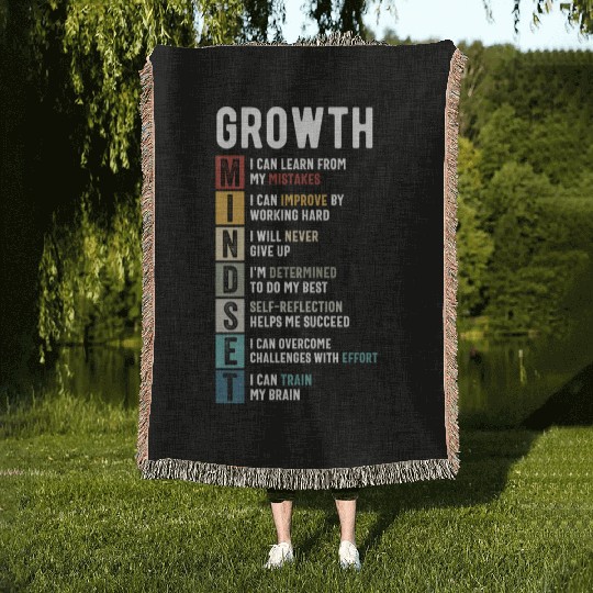 growth mindset Woven Blankets