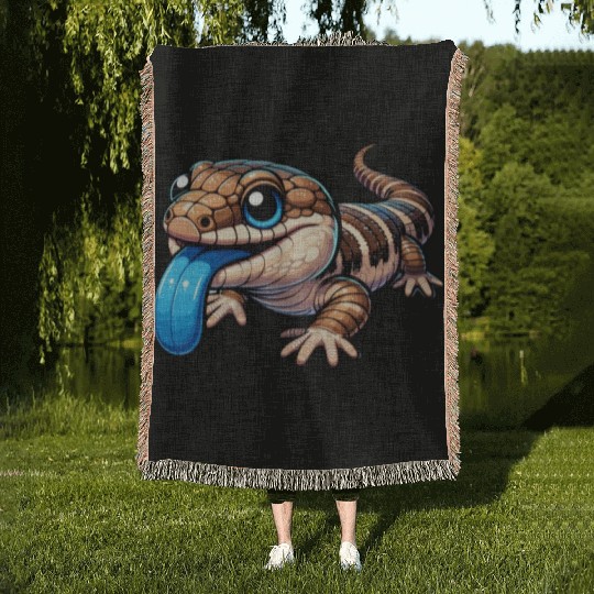 Lizard Collector Reptile Lover Blue Tongue Skink Woven Blankets