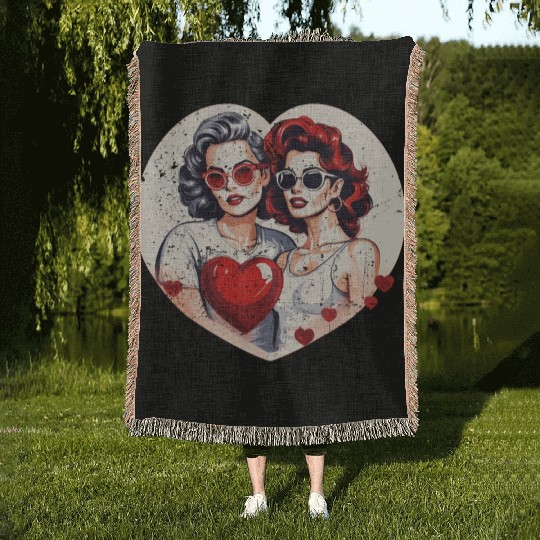 Valentines Day Outfit For Her And Her in love Woven Blankets