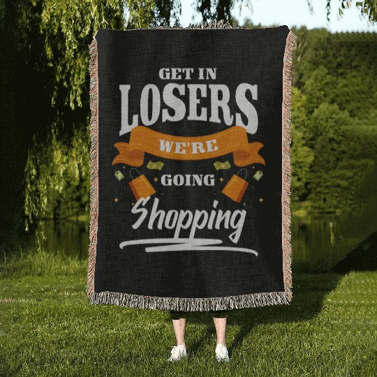 Shopping Addict Gift Fashion Queen Money Woven Blankets