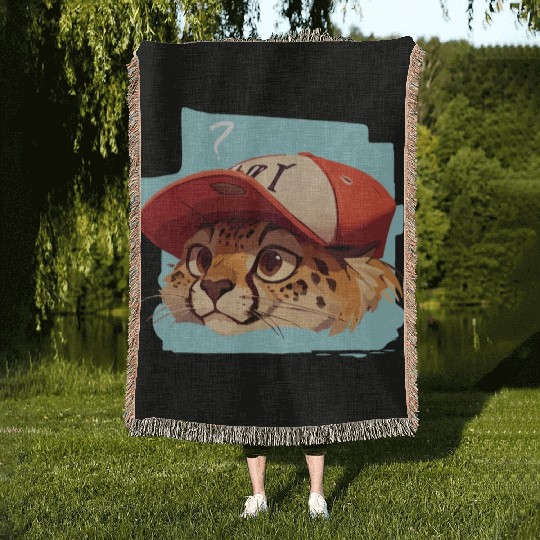 Surprised Cheetah Woven Blankets