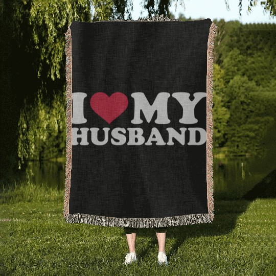 I Love My Husband Woven Blankets