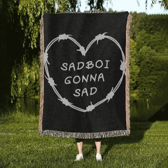 Sadboi Gonna Sad Woven Blankets