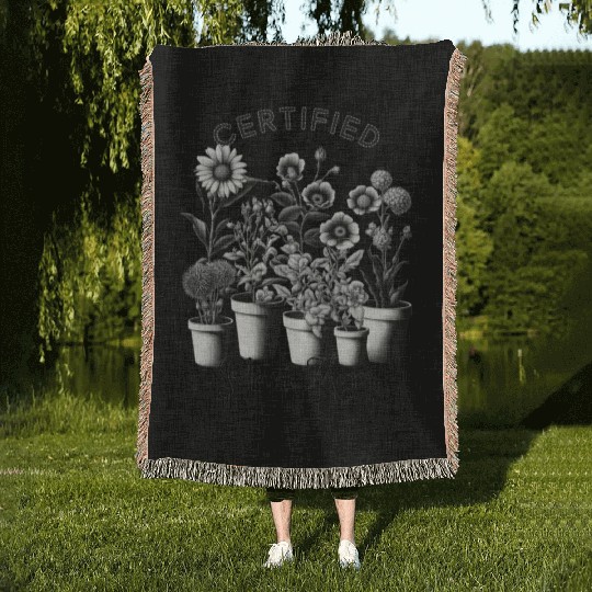 Certified Plant Mom Woven Blankets