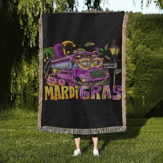 Mardi Gras Woven Blankets