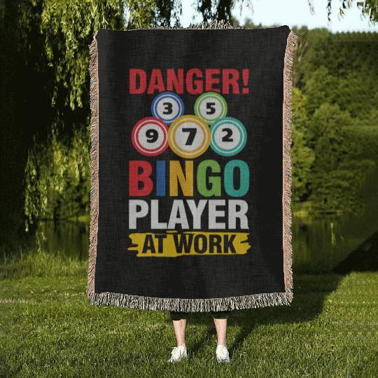 Bingo Player At Work for a Bingo Player Woven Blankets