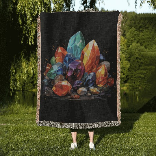 Lapidary Artist Gemstone Stone Collecting Stone Woven Blankets