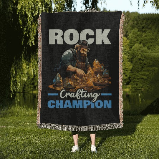 Lapidary Artist Gemstone Stone Collecting Stone Woven Blankets