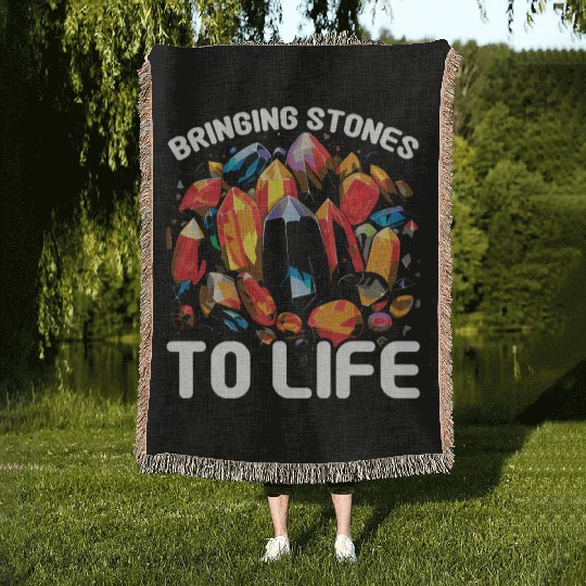 Lapidary Artist Gemstone Stone Collecting Stone Woven Blankets