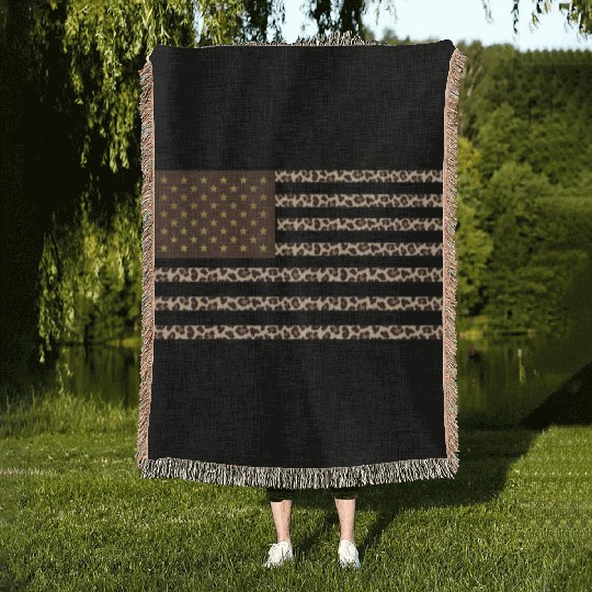 Flag of Cheetah Woven Blankets