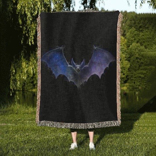 Celestial Bat Gothic Space Galaxy Vampire Grunge A Woven Blankets