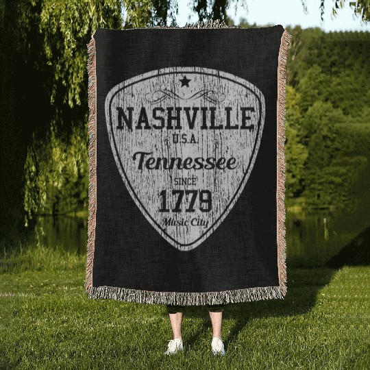 Nashville Tennessee Usa Music City Country Music V Woven Blankets