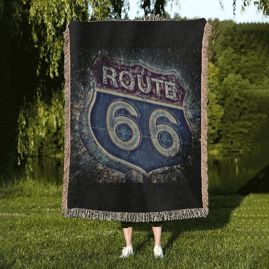 Route 66 Woven Blankets
