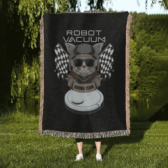 Robot Vacuum Cleaner Racing Team Robot Woven Blankets