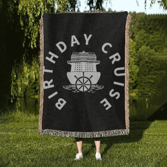 Birthday Cruise Ship Cruise Woven Blankets