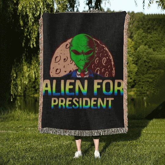 Alien, Aliens, UFO, UAP, Space Unknown Flight Woven Blankets