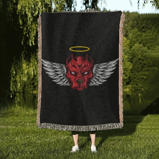 Devil Cane Corso Dog Woven Blankets