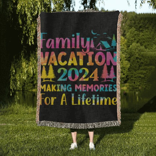 Summer Family Vacation Making Memories Woven Blankets