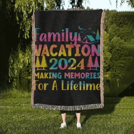 Summer Family Vacation Making Memories Woven Blankets