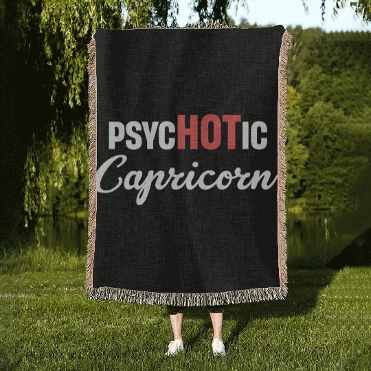 psycHOTic Capricorn Funny Horoscopes Astrophysics Woven Blankets