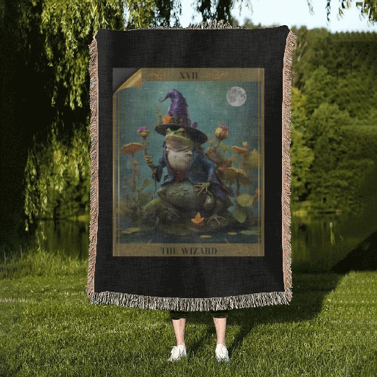 he Wizard Comfort Colors Oversized Woven Blankets, Frog Ta