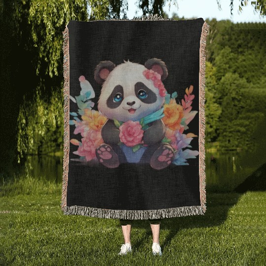 Bamboo Bliss Baby Panda Woven Blankets