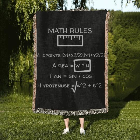 Math Rules Math Teacher Woven Blankets
