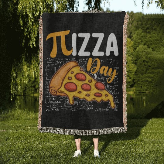 Pizza Pi Day Math Mathematics Lovers Woven Blankets