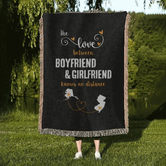 Love Between BF And GF Alaska To New Jersey Gift Woven Blankets