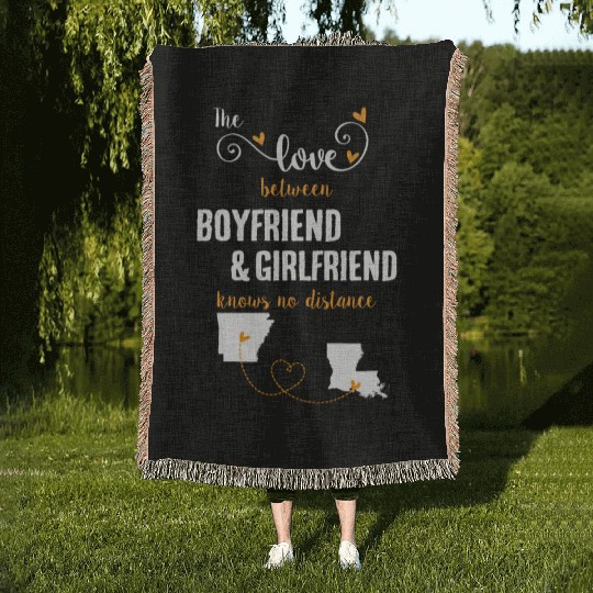 Love Between BF And GF Arkansas To Louisiana Gift Woven Blankets