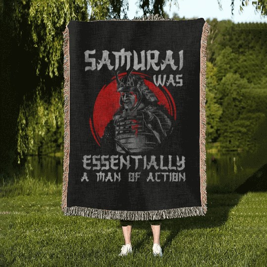 Samurai Martial Arts Warrior Sword Fighting Woven Blankets