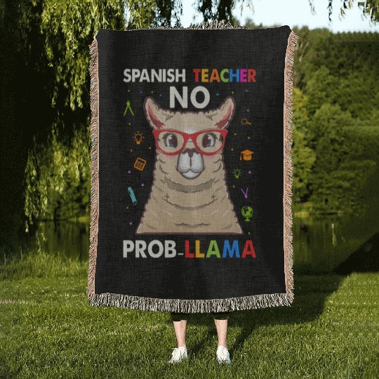 Spanish Teacher No Pro llama Woven Blankets