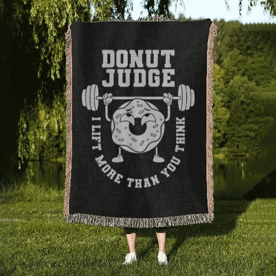 Fitness Donut Funny Donut Gym Woven Blankets