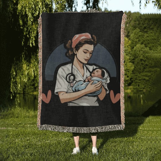 Registered Nurse Medical Medicine Neonatal Nurse Woven Blankets