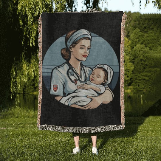 Registered Nurse Medical Medicine Neonatal Nurse Woven Blankets