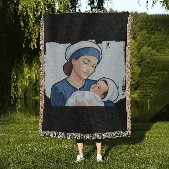 Registered Nurse Medical Medicine Neonatal Nurse Woven Blankets