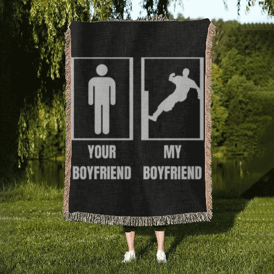 Parkour My Boyfriend Proud Girlfriend Funny Woven Blankets