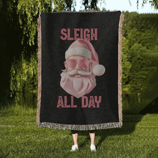Sleigh all day Woven Blankets