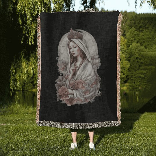 Blessed Virgin Mary Woven Blankets