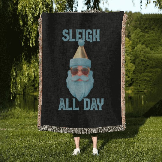 Sleigh all day Woven Blankets